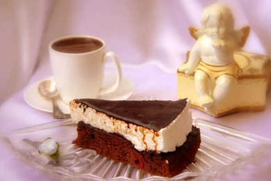 Download Wallpapers 3840x2400 Pie, Chocolate, Glaze, Angel ...