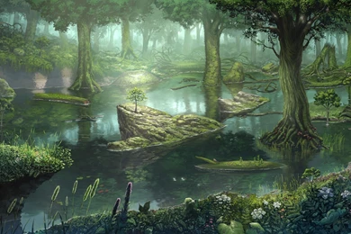 Forest Swamp, Tree, Drawing, Fantasy, 1920x1080 HD Wallpapers And ...
