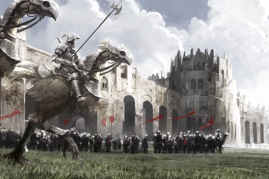 Clouds, Castles, Birds, Knights, Armor, Chocobo, Riding, Chocobo ...