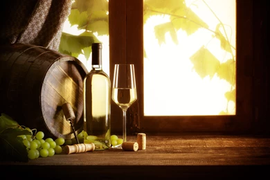 Wine Bottle And Glass At Window Full Hd Photo Picture Image For ...