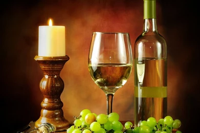 Download Wallpapers 2048x1152 Wine, Bottle, Wine Glass, Candle HD ...