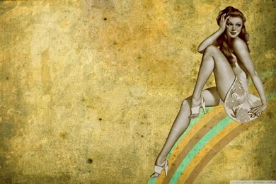 Beautiful Girl Retro Artwork HD Desktop Wallpapers : Widescreen ...