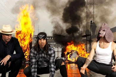 Download Wallpapers 2560x1024 Red Hot Chili Peppers, Fire, Smoke ...