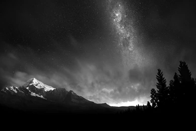 Nature & Landscape Black And White Swiss Night Sky Wallpapers ...