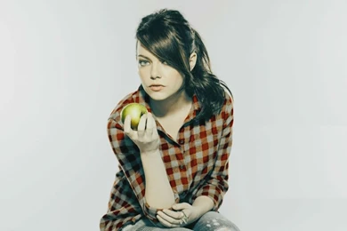 Emma Stone With An Apple Wallpapers MixHD Wallpapers