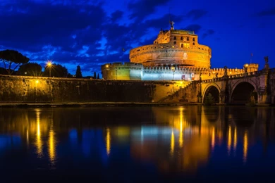 Ancient: Castel Sant Angelo Rome Italy River Reflections Bridge ...