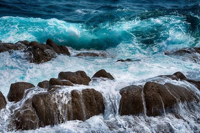 Awesome Oceans Water Rocks HD Wallpapers For Backgrounds – Simply ...