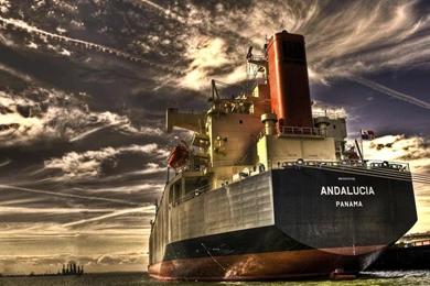 Hdr Photography Chemtrails Ocean Panama Ships Wallpapers   (