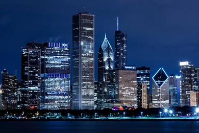 1024x683px Chicago Skyline At Night