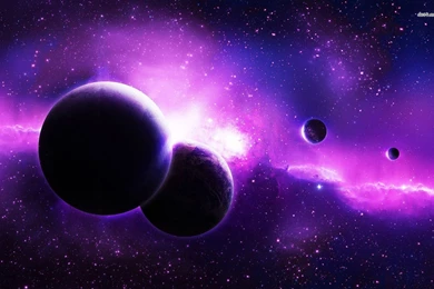 Planets In The Purple Galaxy Wallpapers   Space Wallpapers