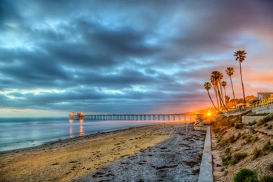 Wallpapers Coast USA Sea Sky Clouds Beach HDR San Diego California ...