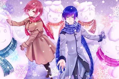 Download Mobile Wallpaper: Anime, Winter, Girls, Men, Snow, Free ...