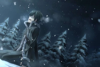 Download Mobile Wallpaper: Anime, Winter, Men, Snow, Free. 19387.