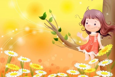 Kids Girl Cartoon Vector Images HD Wallpapers