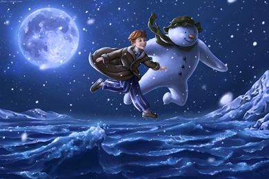 The Snowman Flying In The Air Desktop Wallpapers