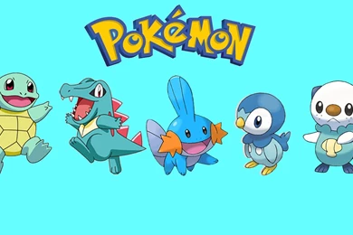 Pokemon Mudkip Squirtle Totodile Oshawott Piplup