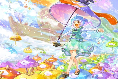 RUNNING THROUGH A SHROOM MEADOW WALLPAPER   (