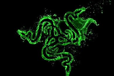 Green Razer Logo. Green Razer Logo In Black Backgrounds