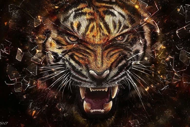 Angry Tiger Abstract