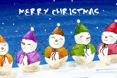 1366x768 Christmas Snowmen Desktop PC And Mac Wallpapers