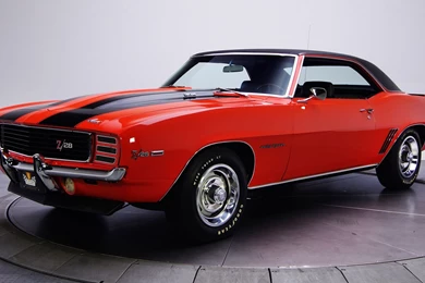 1313x845px Camaro 1969 On A Track