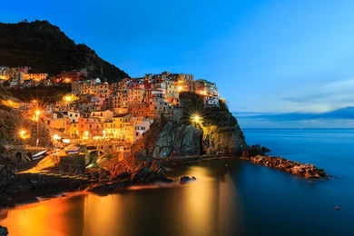 Lighted Manarola Desktop Wallpapers 28037