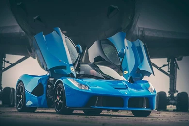Download Wallpapers 1920x1080 Ferrari, Laferrari, Blue, Doors Full ...