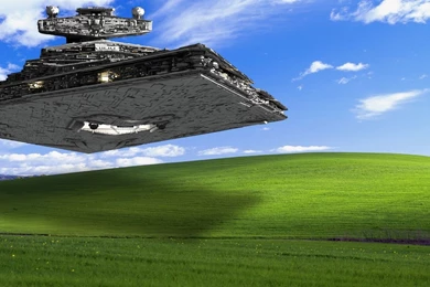 Star Wars Ship Above The Green Hill Wallpapers   Digital Art ...