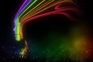 Wallpapers Girl, Bright Colors, Line