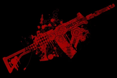 Sniper Gun Weapon Red Abstract Art