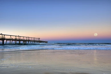 Sunset Ocean Landscapes Nature Moon Australia Sea Beaches ...