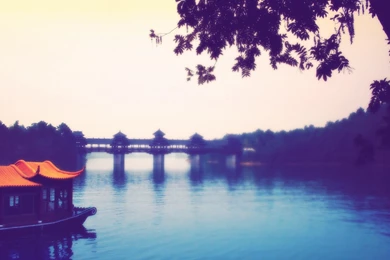 Chinese Township River Bridge Landscape Wallpapers