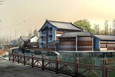 Wallpapers catalogue.com   Chinese Village In 1920x1080 Resolution.