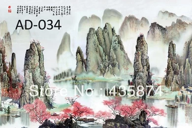 Tv Sofa Wall Backgrounds Wall Mural Wallpaper,Chinese Landscape ...