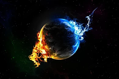 Fire And Ice On The Planet Widescreen Wallpapers