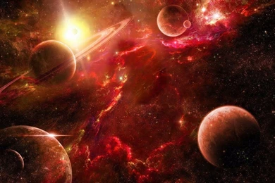 1440x900 Space, Space, Nebula, Red, Planet, Planet, Stars ...