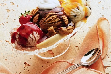 Chocolate Food Ice Cream Desserts Spoons Strawberries Napkins