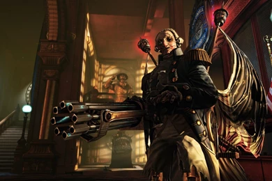 Bioshock Infinite Minigun Patriot Steampunk Wallpapers