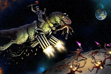 Axe Cop Comics Dinosaurs Dino Riders Minigun Aliens Sci Fi Battle ...