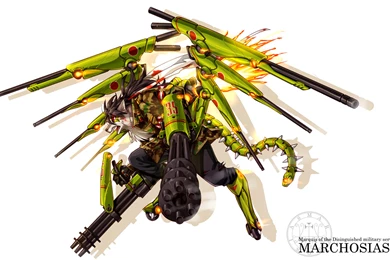 Pixiv Rage Minigun Kyoto Work Mechanical Wings Werewolves