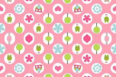 Whimsy Owls Dots Wallpapers   Natitys   Spoonflower
