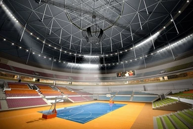 Indoor Basketball Court Design Rendering