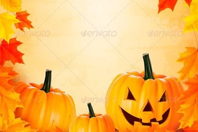 Pumpkin Backgrounds With Leaves Halloween Backgroun