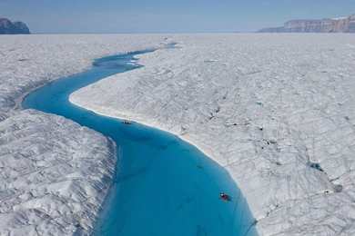 Blue River Petermann Glacier. Greenland Wallpapers And Images ...