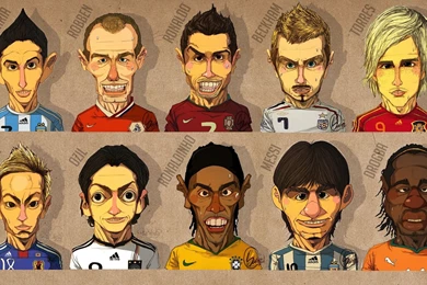 Cartoons, Sports, Soccer, Funny, Ronaldinho, David Beckham ...