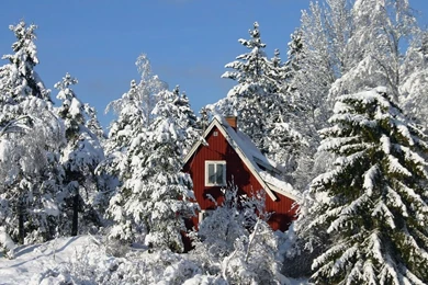 Houses Winter Swedish Mountains Travel Trees Europe Landscapes ...