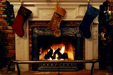 Christmas Fireplace Fire Holiday Festive Decorations T Wallpapers ...
