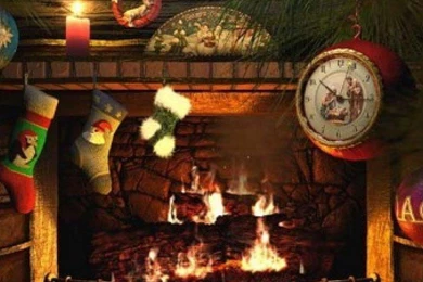 CHRISTMAS FIREPLACE WALLPAPER   (