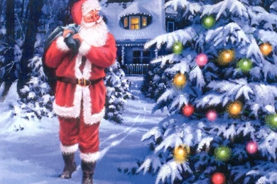 Unique Animals Blogs: Christmas Tree, Santa Claus Wallpapers For ...