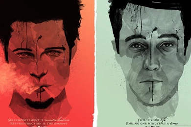 Download 1366x768 Fight Club Two Faces Poster Wallpapers